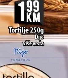 Tortilla wraps 250g Dijo
