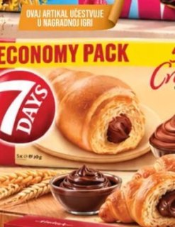 Krasan 7 Days Croissant sa kakaom i malinom 5x50g